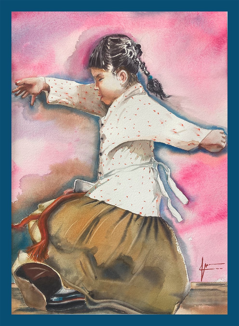 Aquarelle de Thomas Favier : Pas de danse…