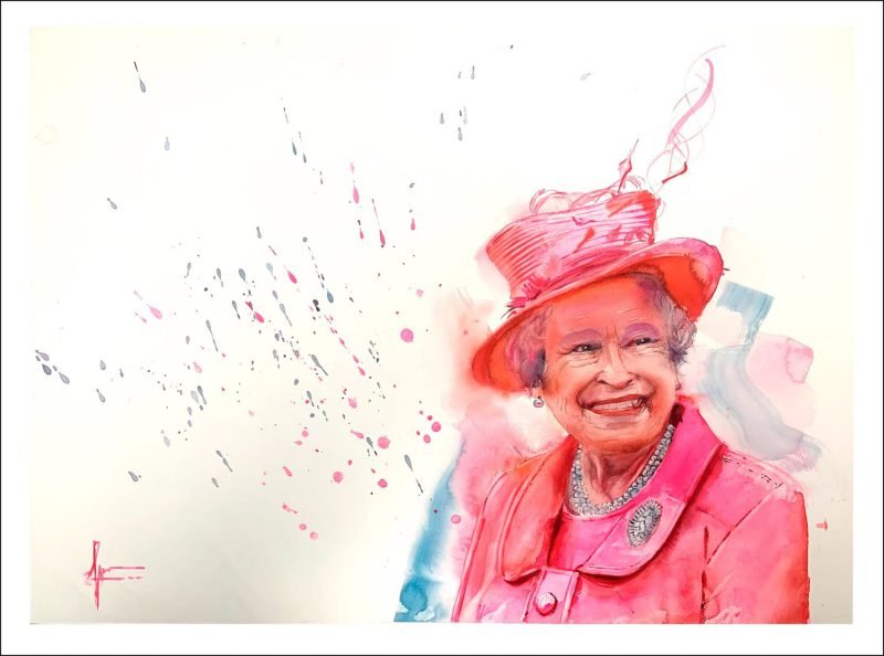 Aquarelle de Thomas Favier : Pink queen Mum…